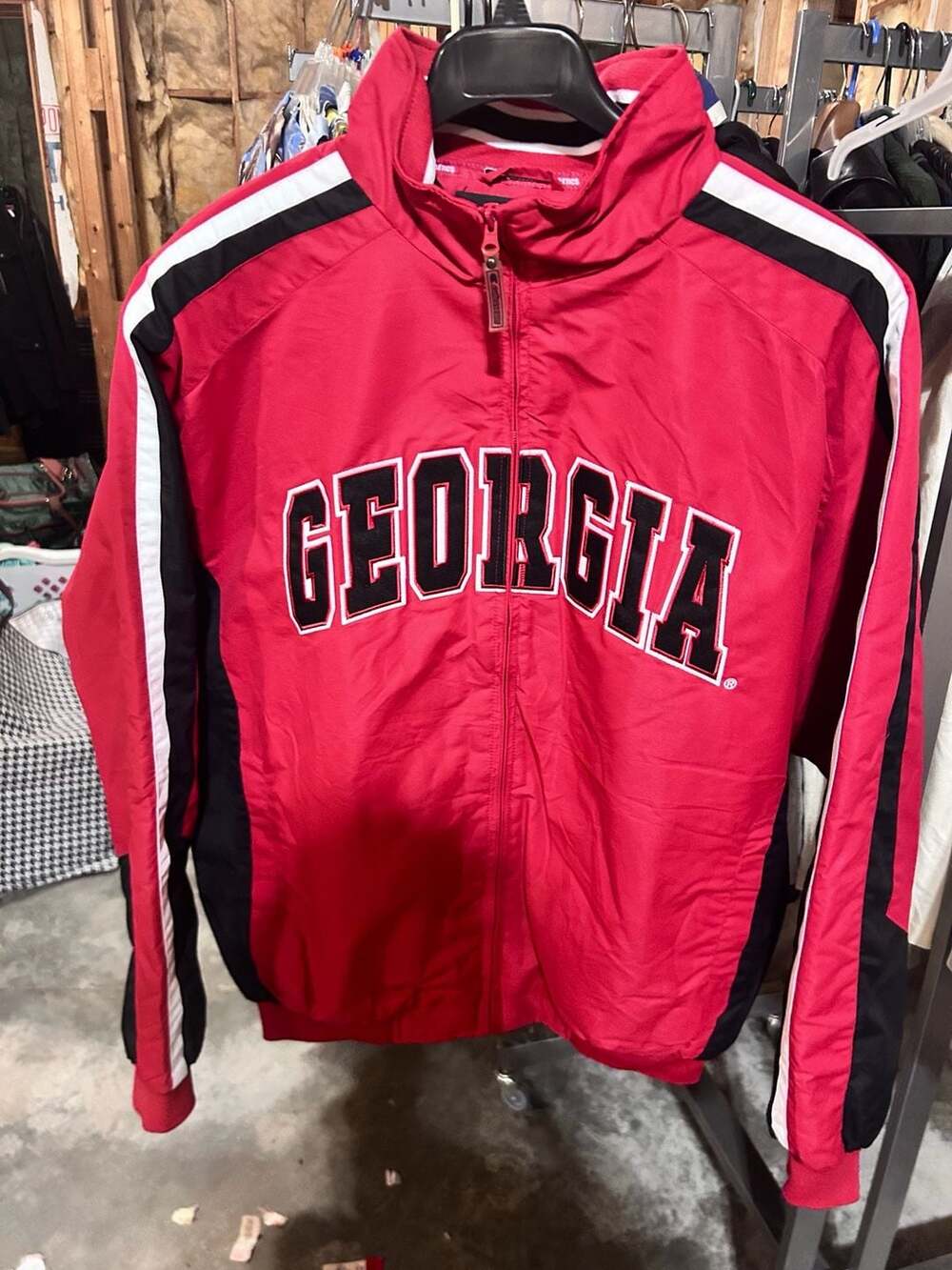 Colosseum Athletics Georgia Bulldogs Full-Zip Fleece-Lined Windbreaker Jacket Si